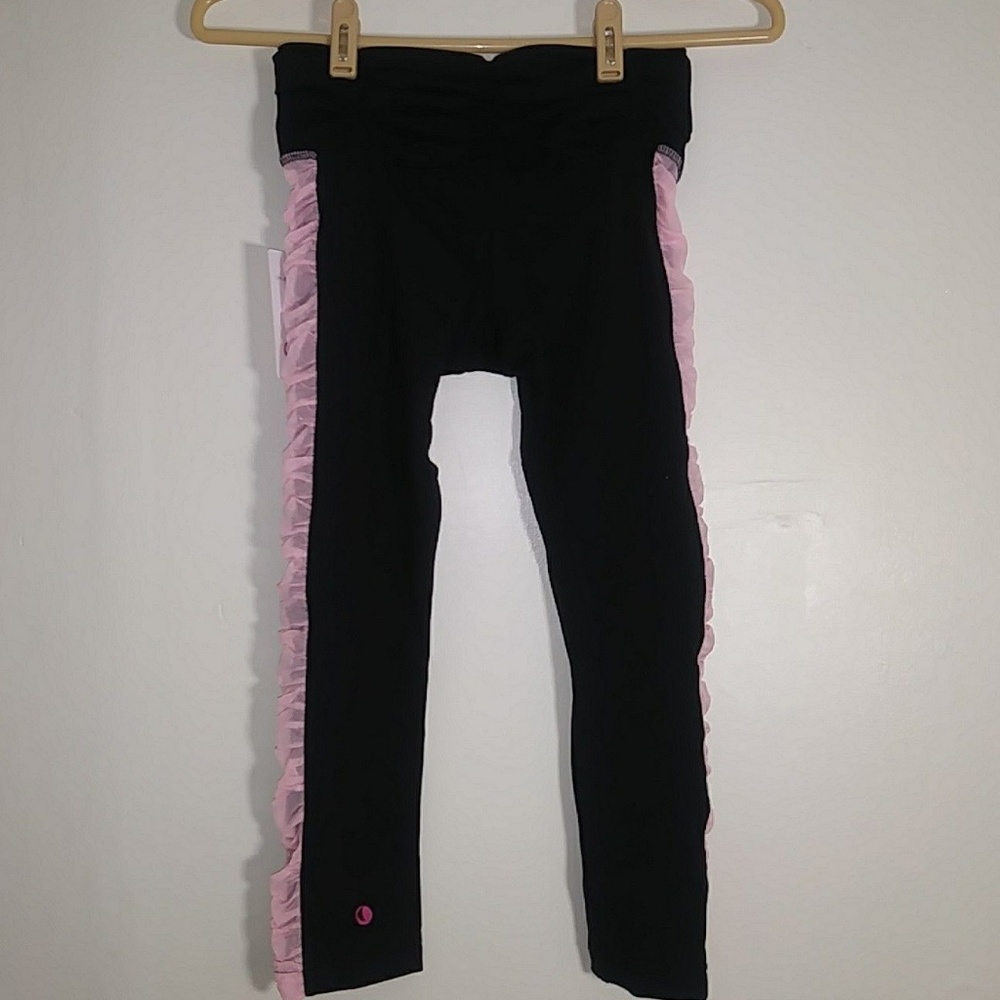 CHILL BY WILL Yoga Black w Side Pink Mesh Panels 0
